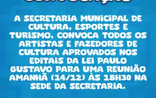 Convocação aprovados na Lei Paulo Gustavo
