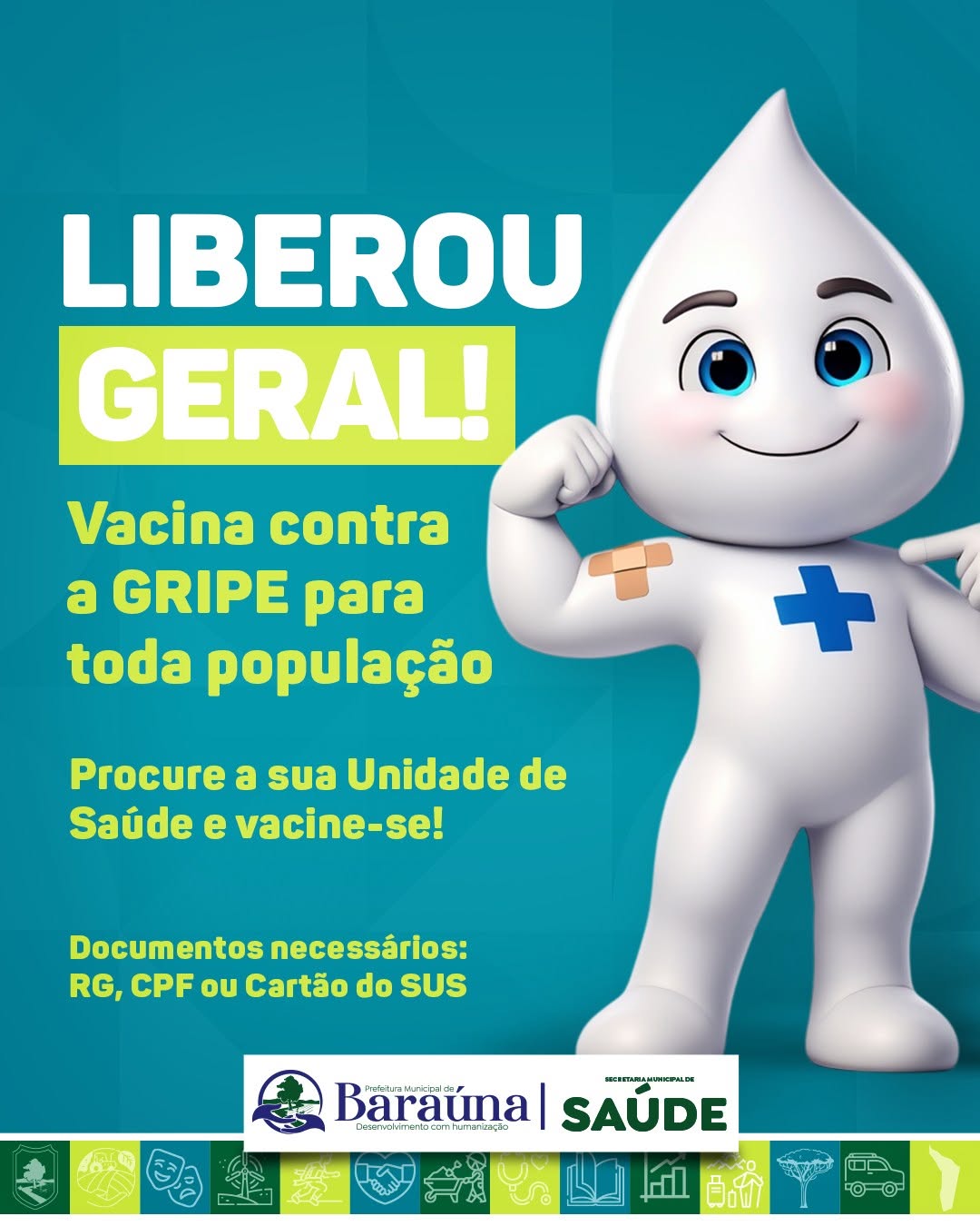 💉 Vacina contra a gripe liberada para toda a população!