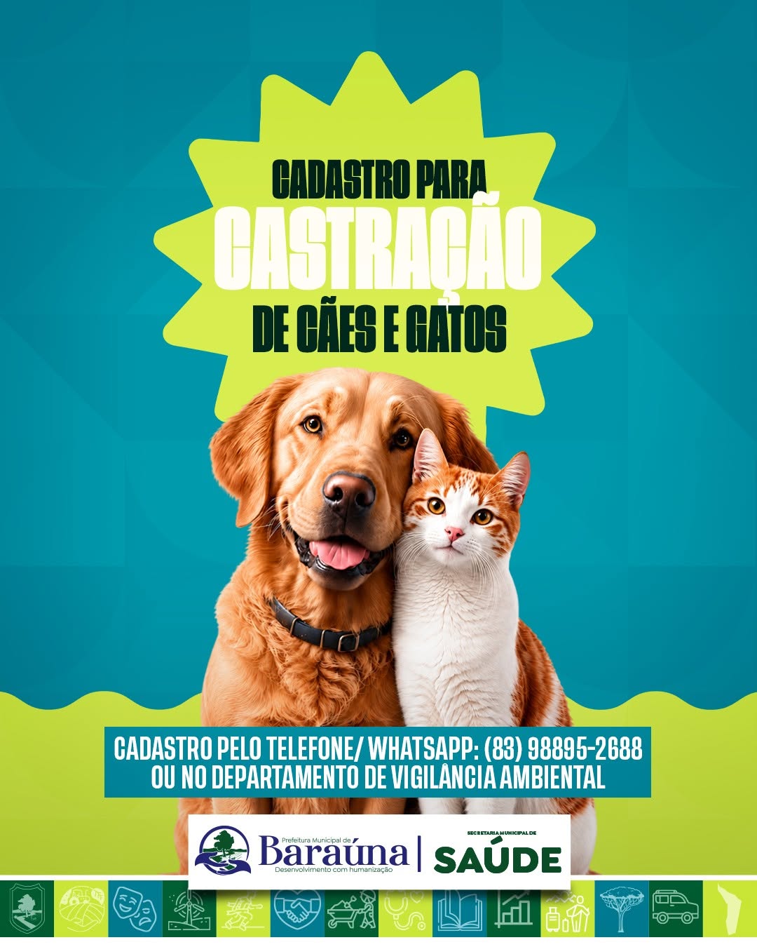 🐾 Atenção, tutores e cuidadores de animais de Baraúna!
