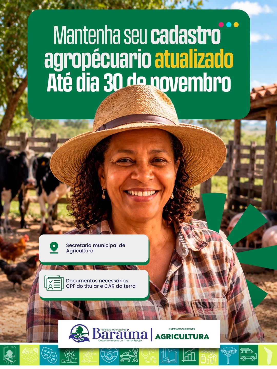 Baraúna orienta atualização do cadastro agropecuário até 30 de novembro