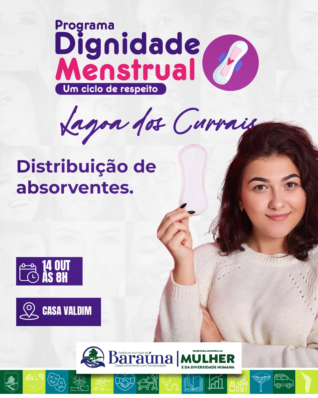 Baraúna anuncia entrega de absorventes no Sítio Lagoa dos Currais