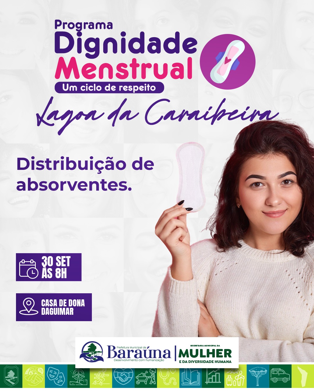 Baraúna anuncia entrega de absorventes no Sítio Lagoa da Caraibeira