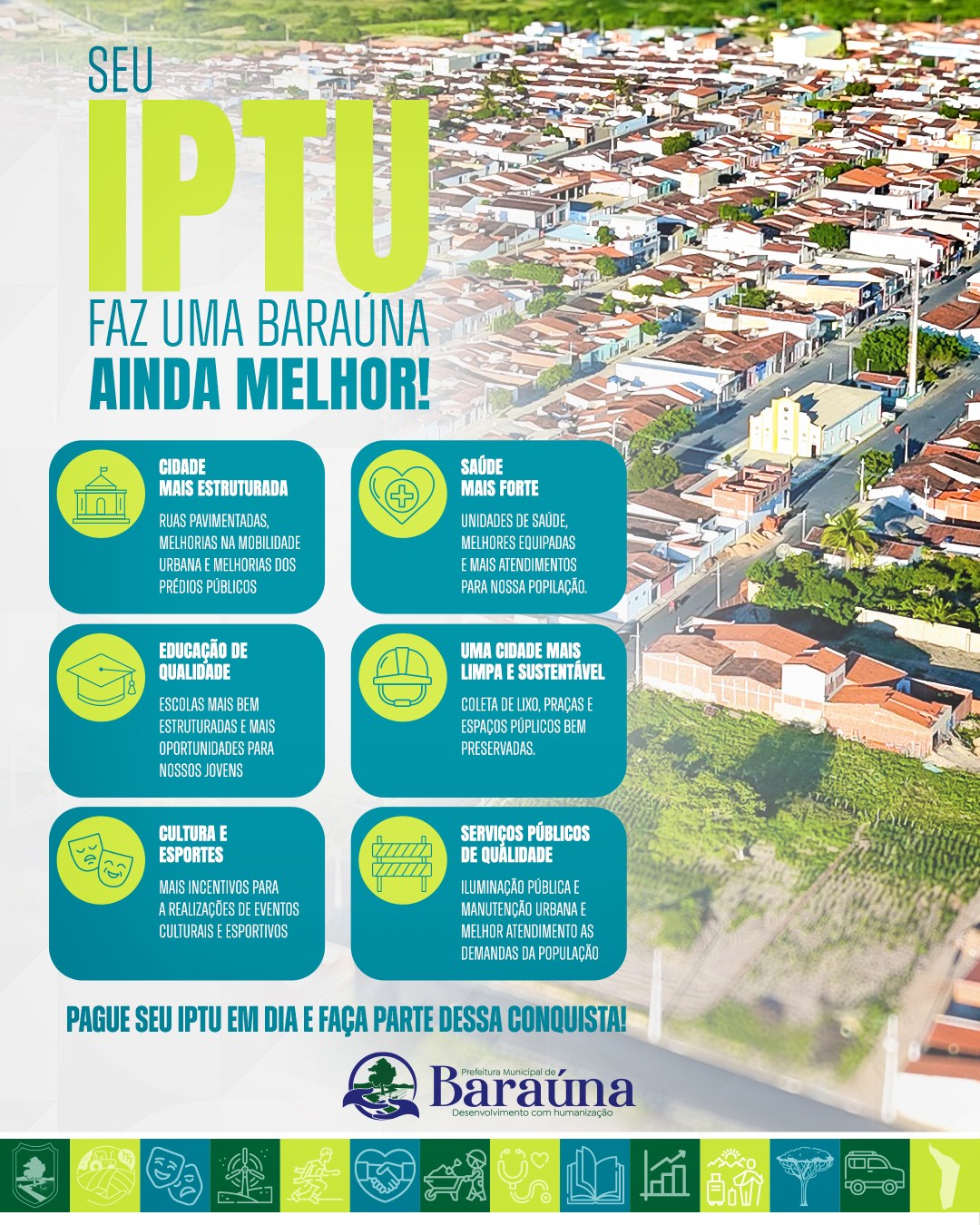 Prefeitura de Baraúna divulga mensagem sobre arrecadação do IPTU