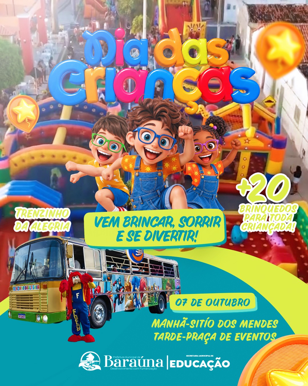 Baraúna anuncia programação do Dia das Crianças para 7 de outubro
