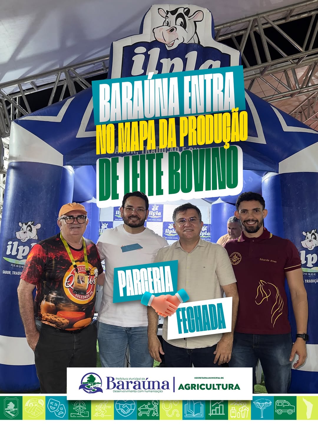 Baraúna firma parceria com Laticínio ILPLA para comercialização de leite