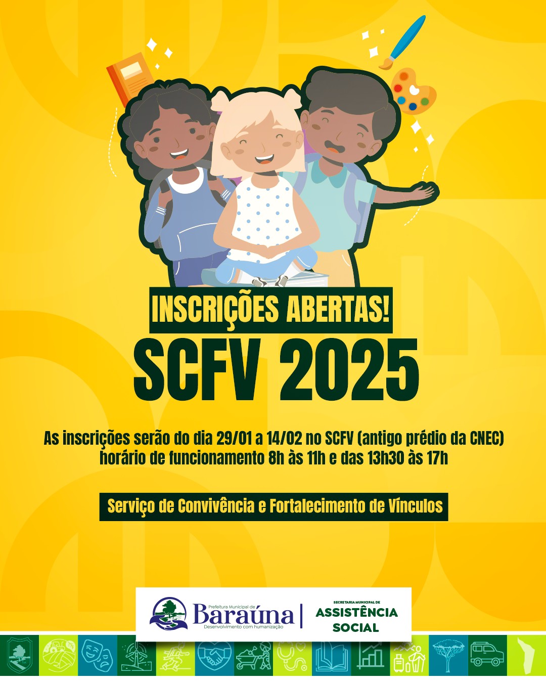 Inscrições abertas, SCFV 2025!