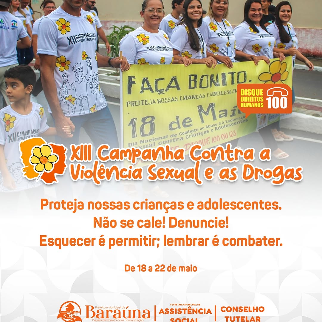 Baraúna: 13ª Campanha de Combate à Exploração Sexual e às Drogas